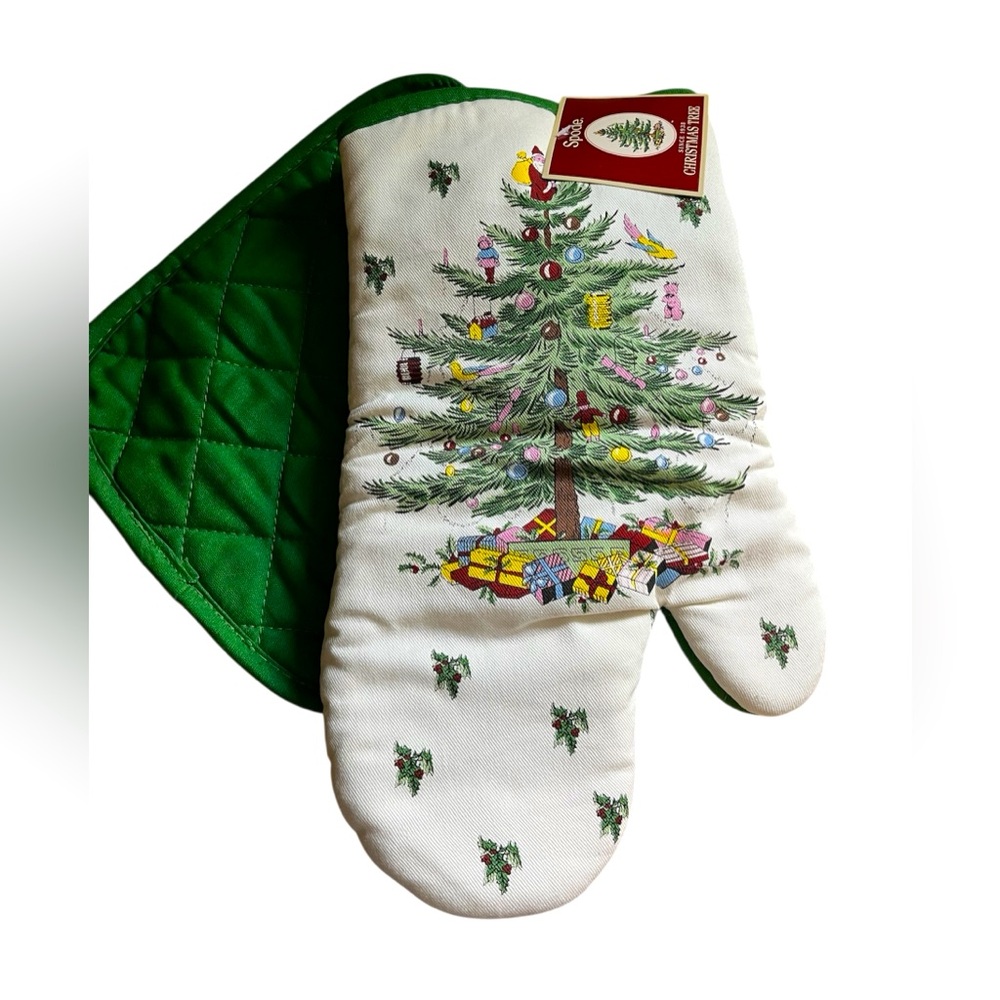 Spode Christmas Tree Oven Mitt and Pot Holder Set
NWT